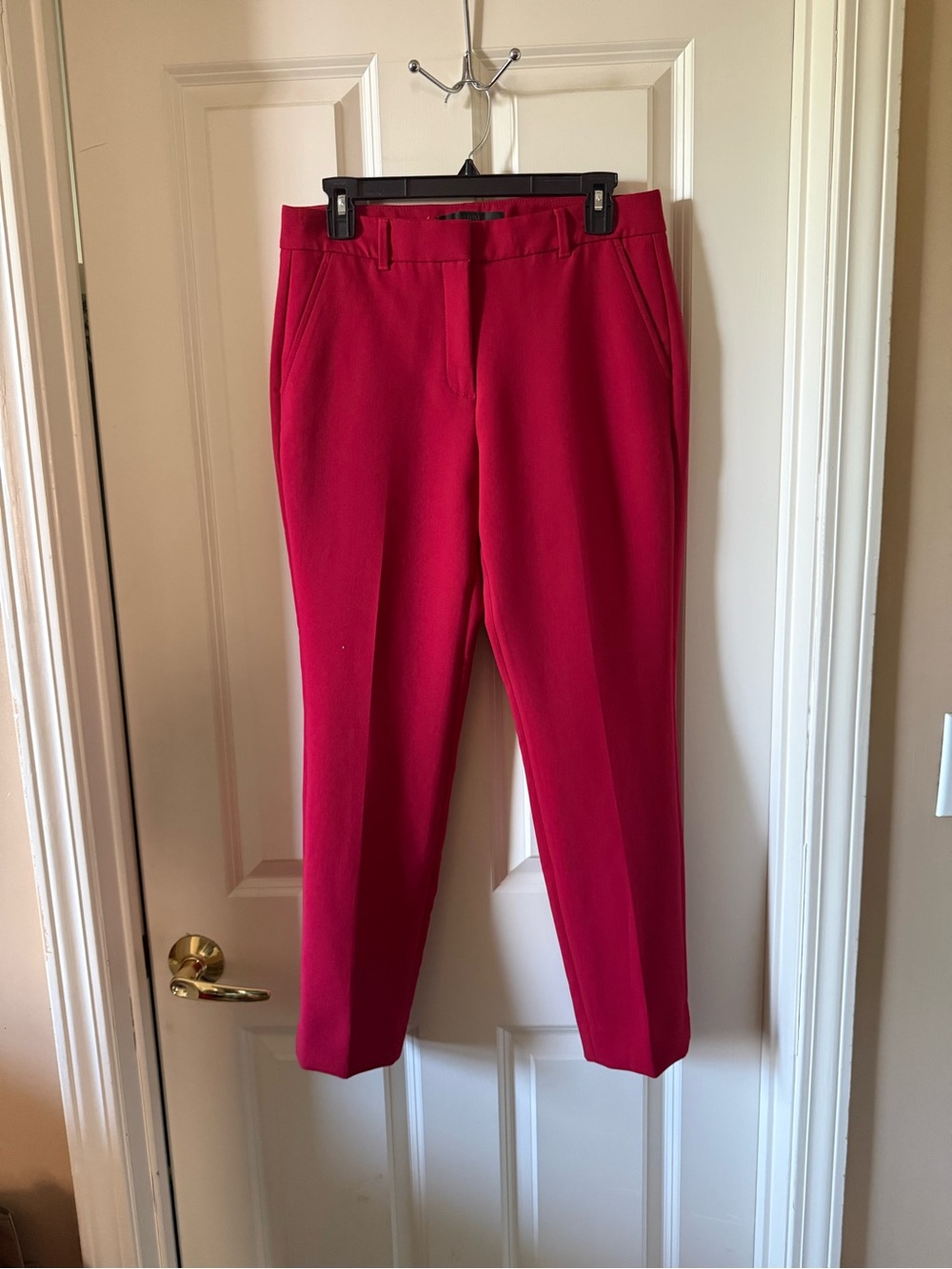 White House Black Market Red Cropped Stretch Pants